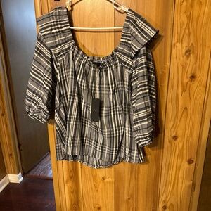 Black and White Blouse